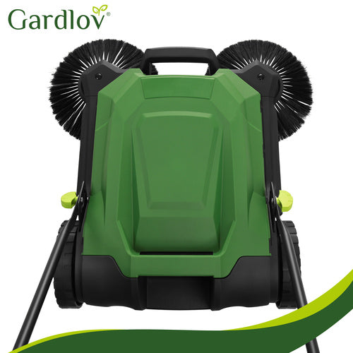 Manual Leaf Sweeper, 68cm Width, 24L Container, 3 Brushes
