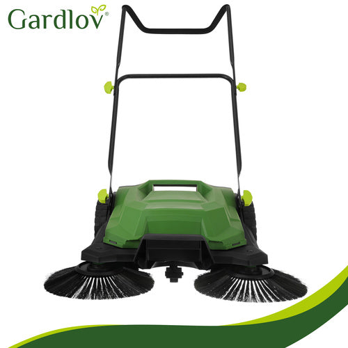 Manual Leaf Sweeper, 68cm Width, 24L Container, 3 Brushes