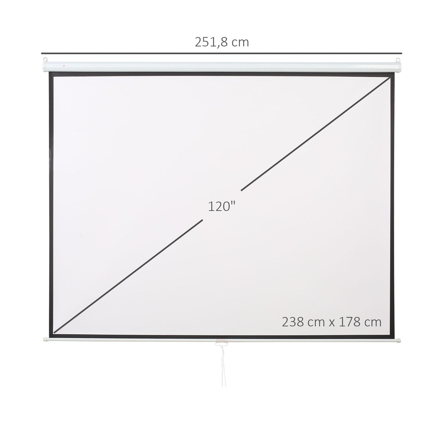 Manual Projector Screen 120" 4:3/16:9 for Home Theater