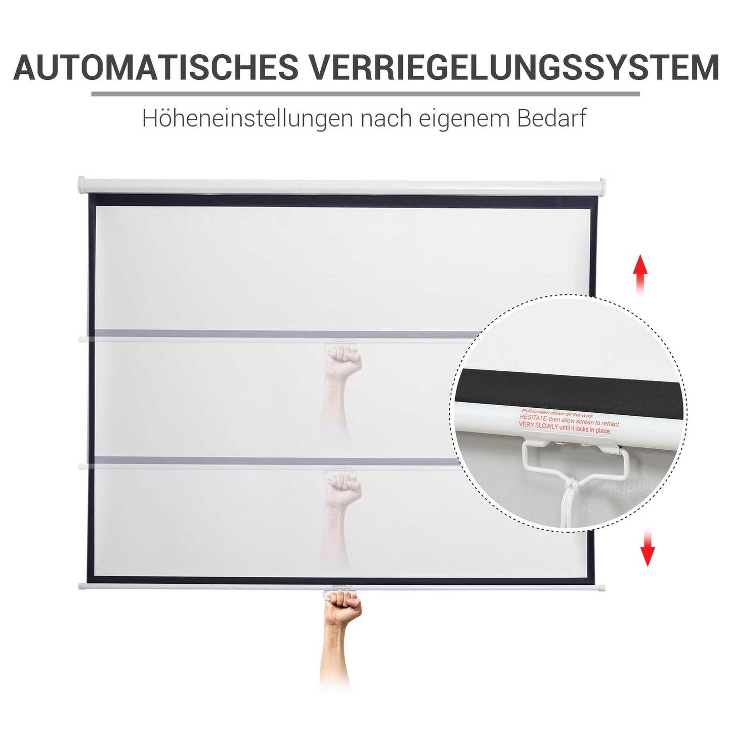 Manual Projector Screen 120" 4:3/16:9 for Home Theater