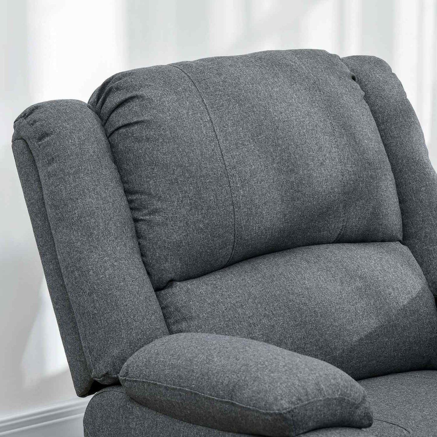 Lounger with footrest, 150 kg capacity, linen look