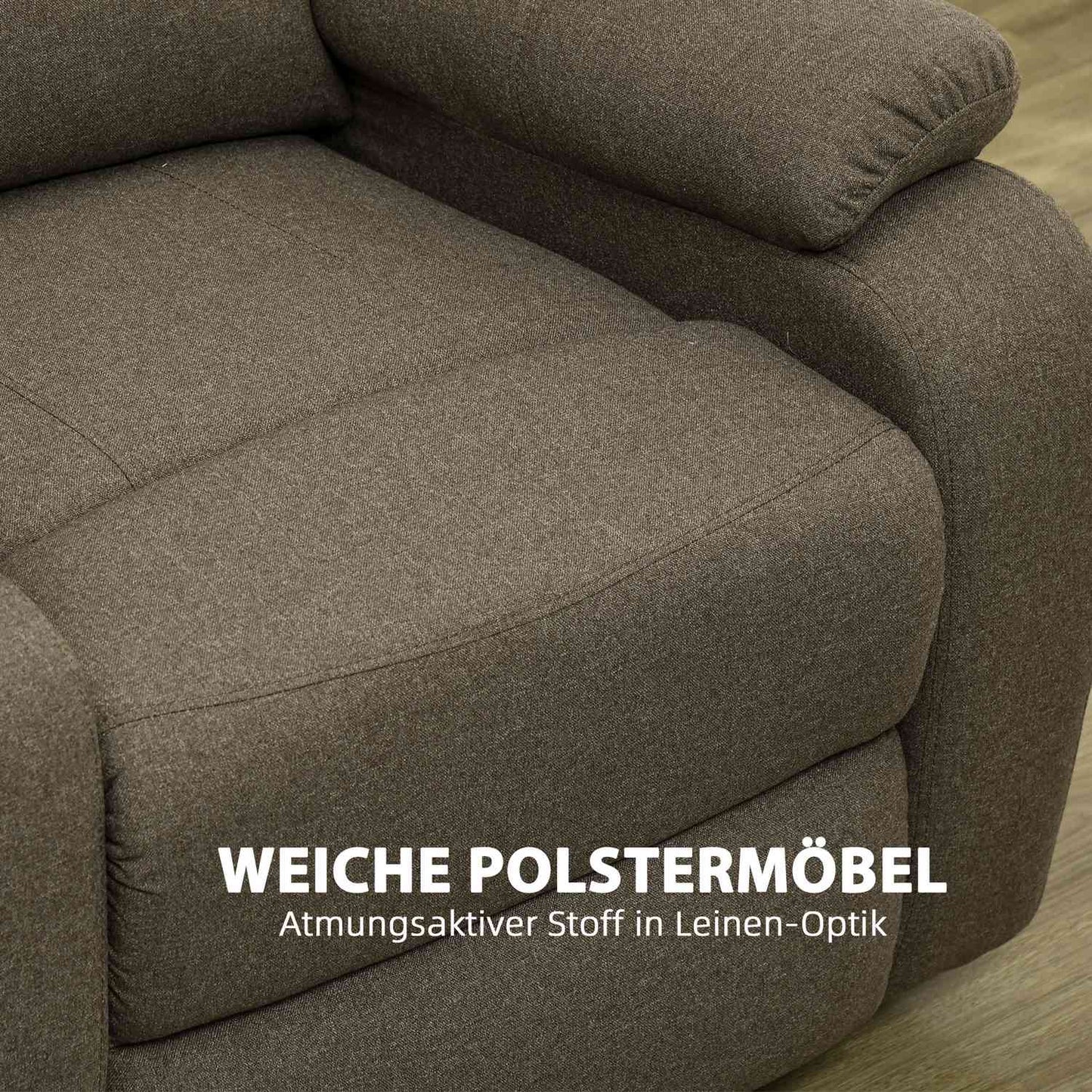 Reclining TV chair with footrest, 150 kg load capacity
