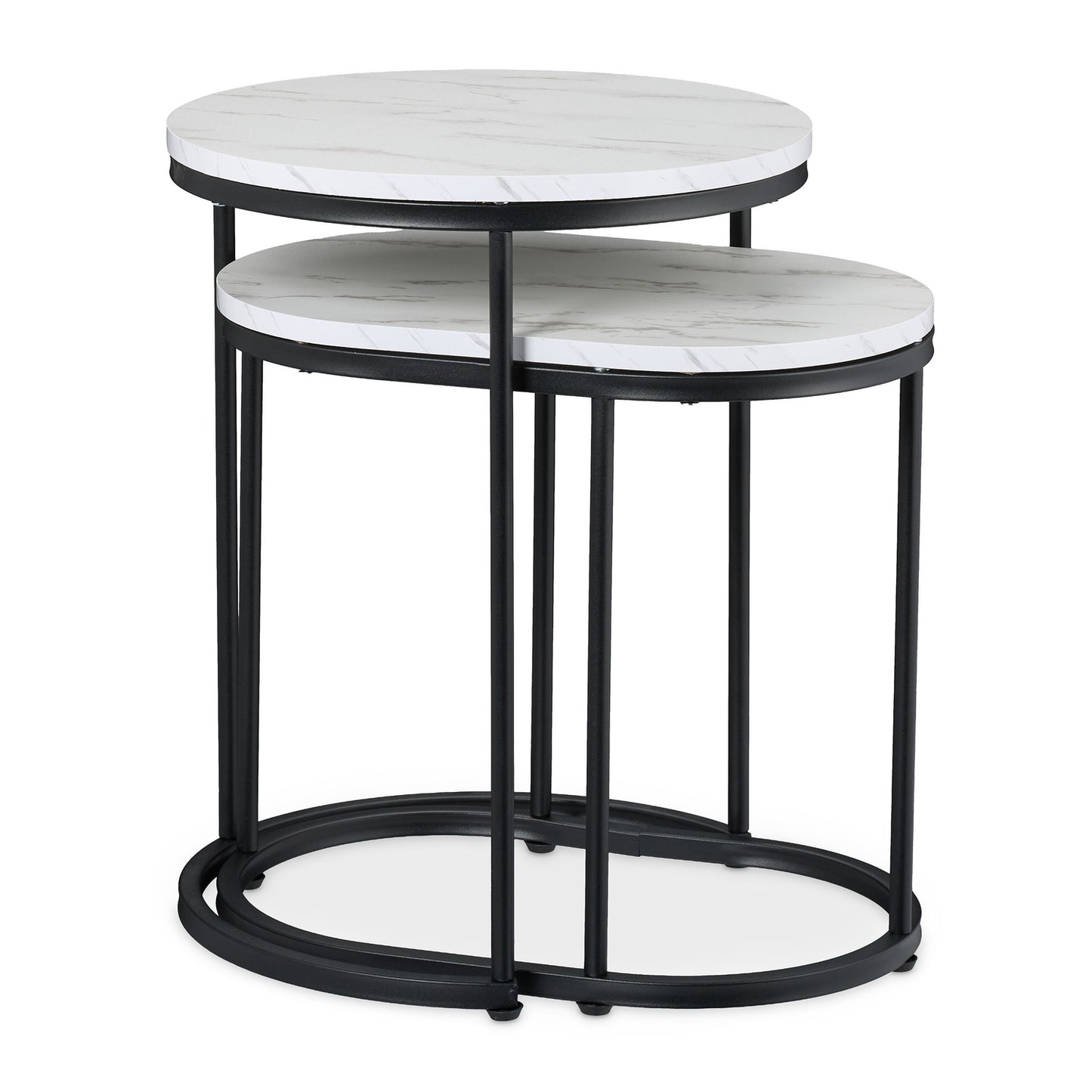 Marble Look Nesting Tables – Set of 2, Living Room