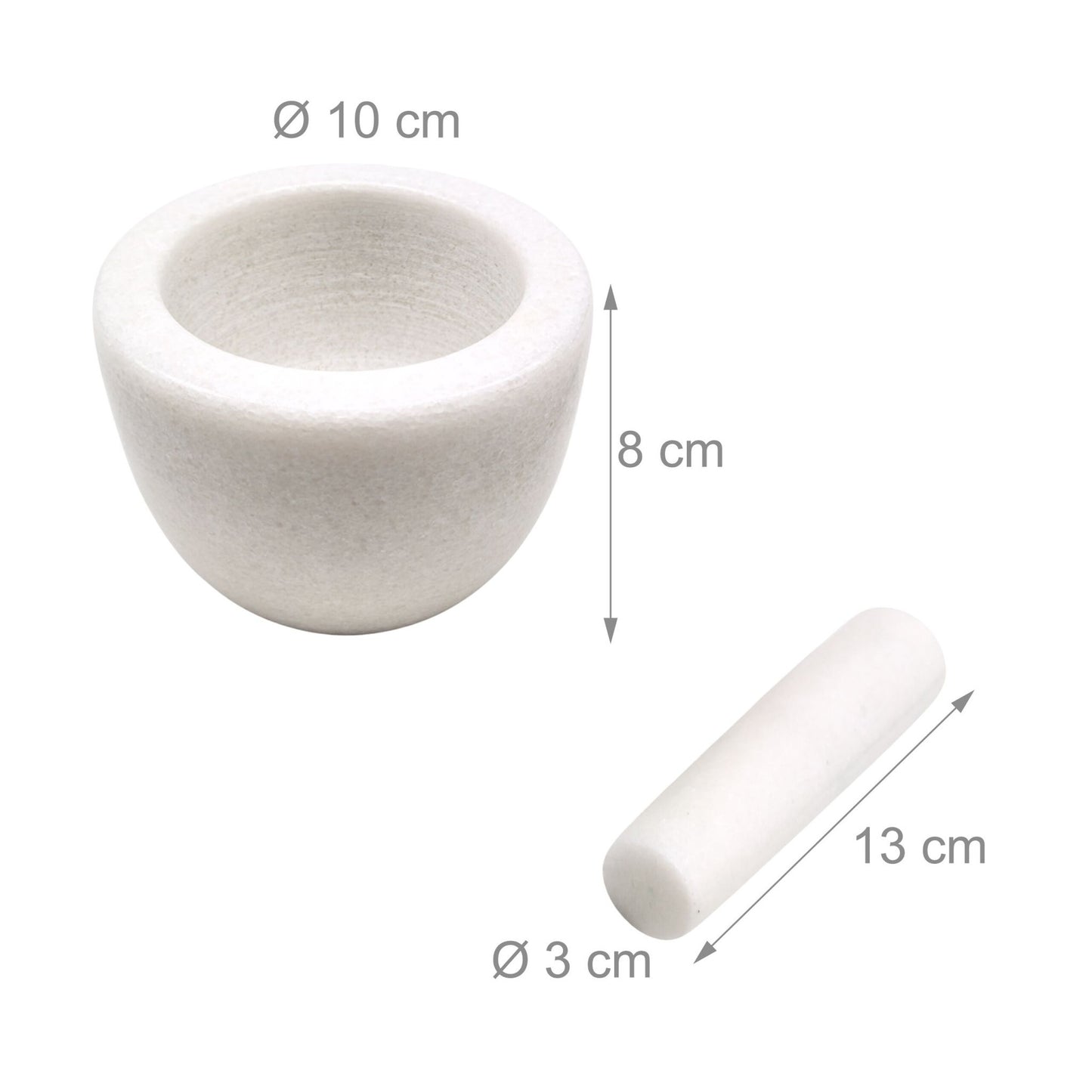 Marble Mortar and Pestle – Round, Unpolished Interior