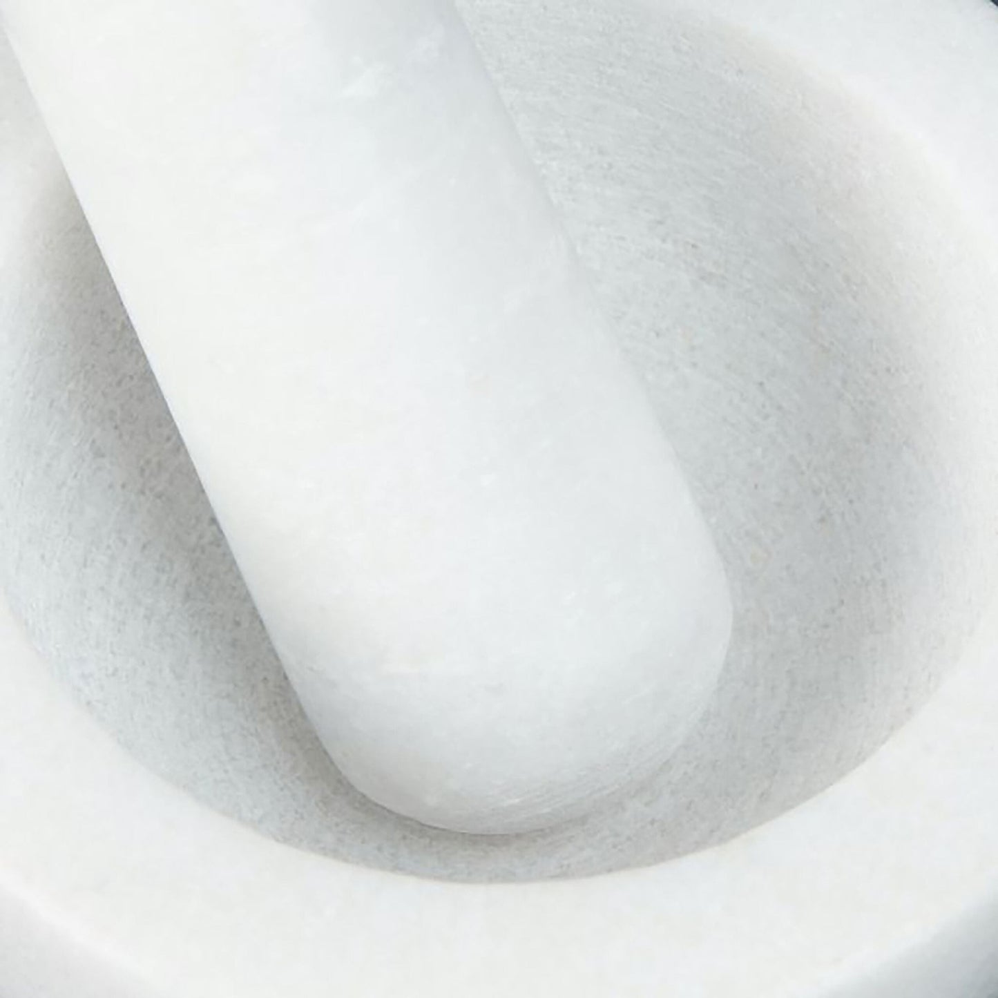 Marble Mortar and Pestle – Round, Unpolished Interior