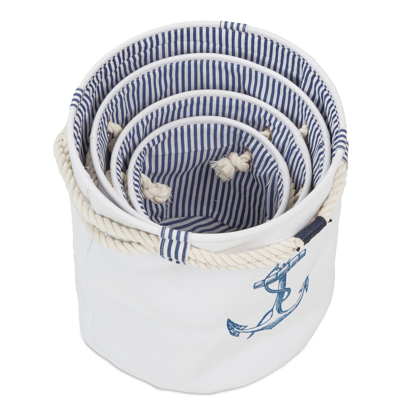 Marine style storage basket set of 4