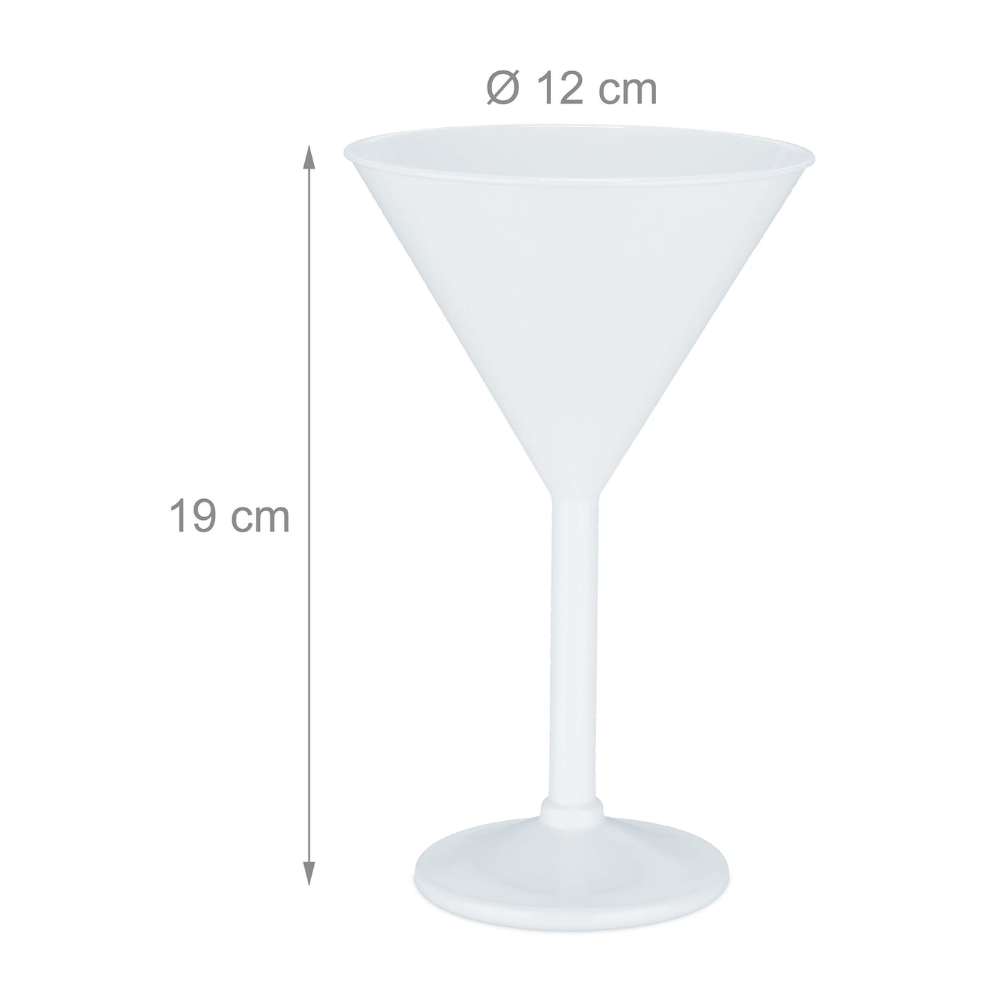 Martini glass in plastic, set of 6