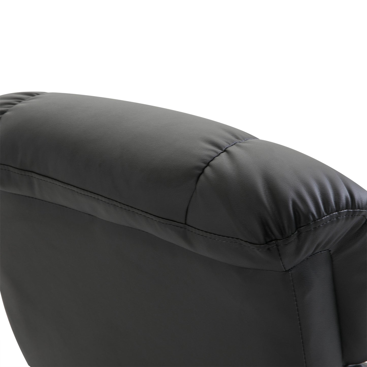 Electric massage chair with footstool - Black