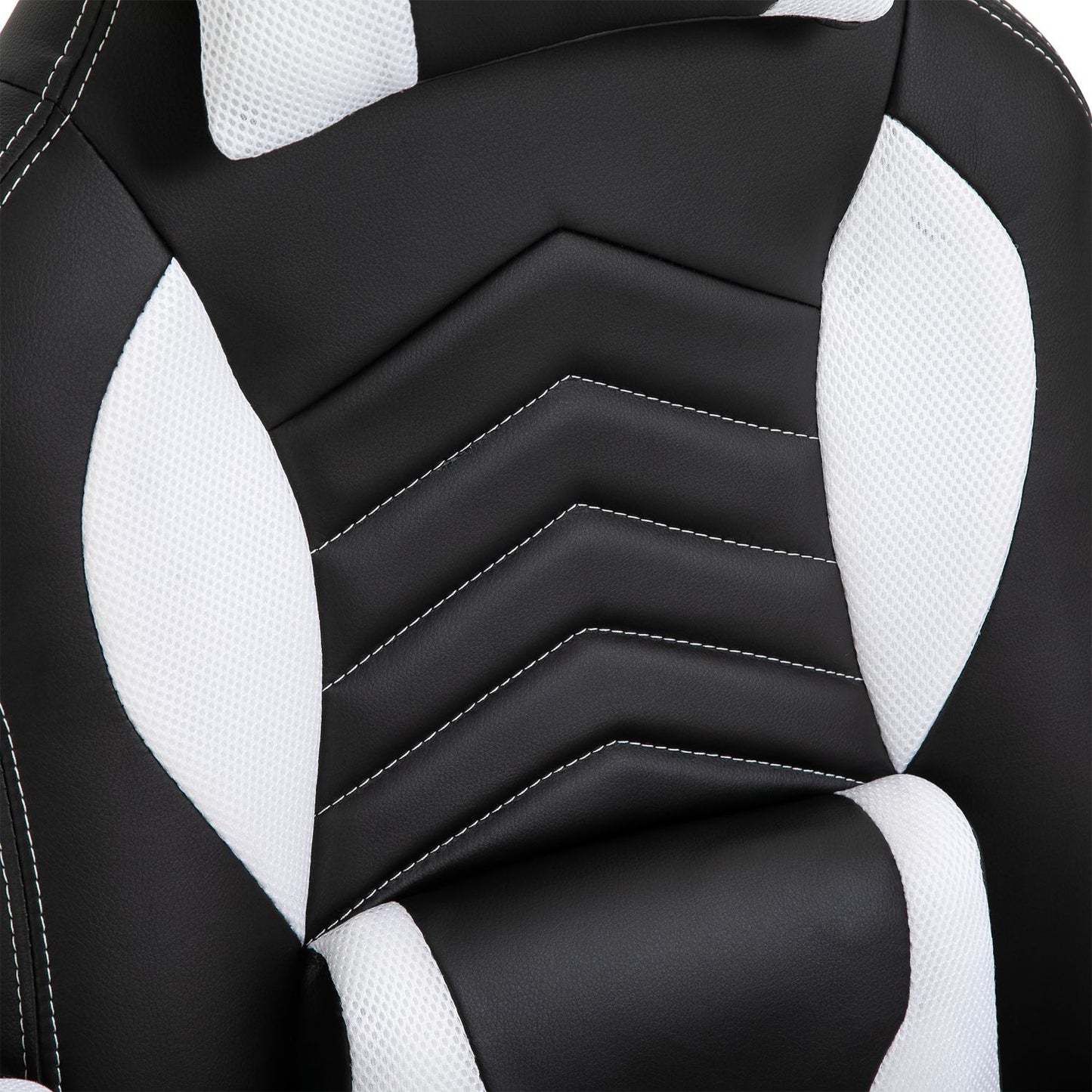 Massage Gaming Office Chair with Heat & Vibration, Black/White