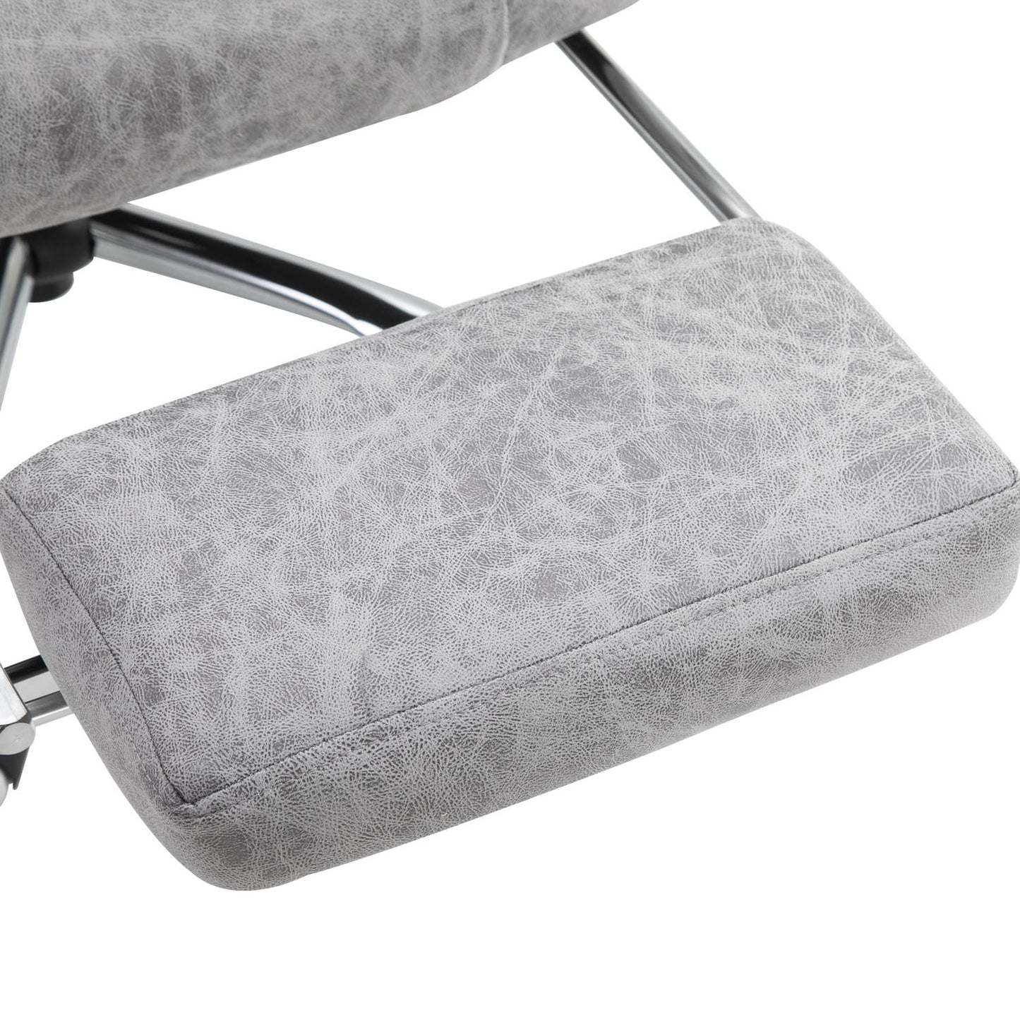 Reclining gray massage chair with heat and footrest