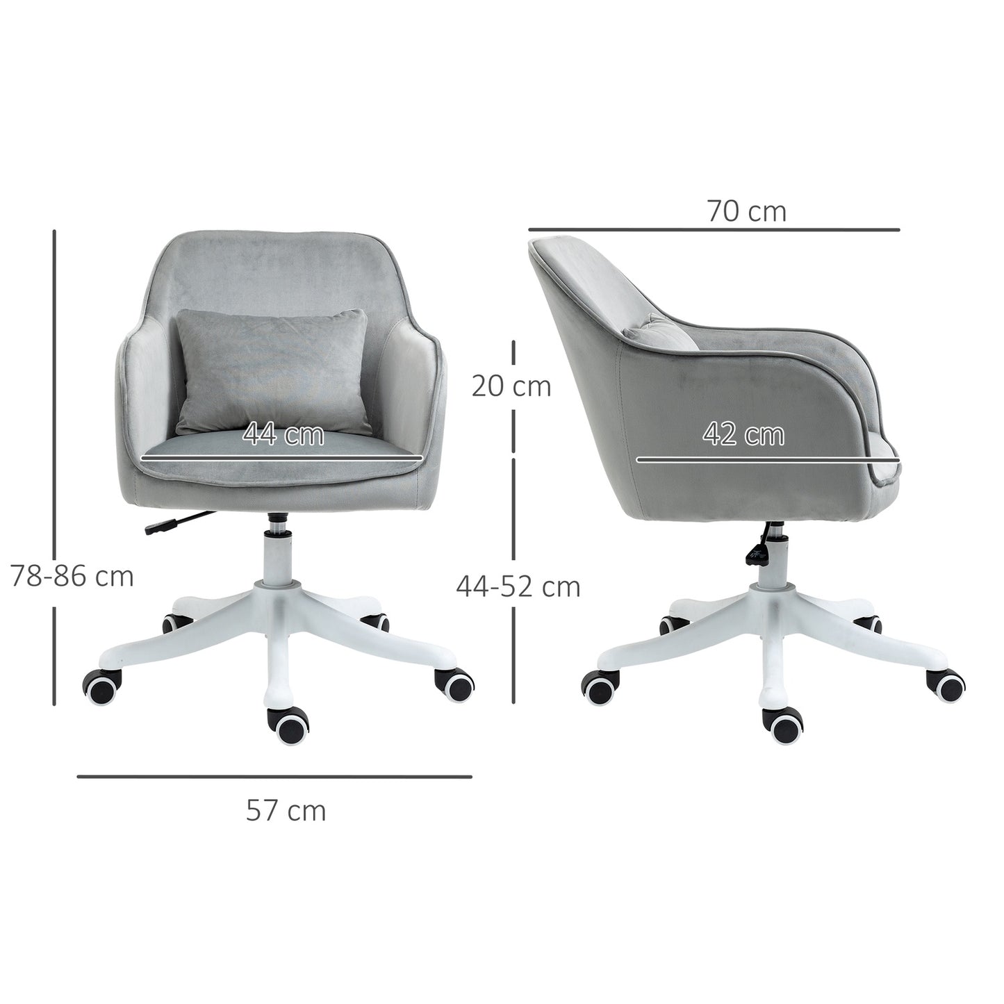 Office massage chair - velvet, vibration, lumbar support