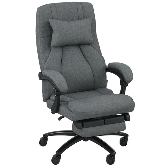 Massage Office Chair, USB Port, Swivel Wheels, Dark Grey