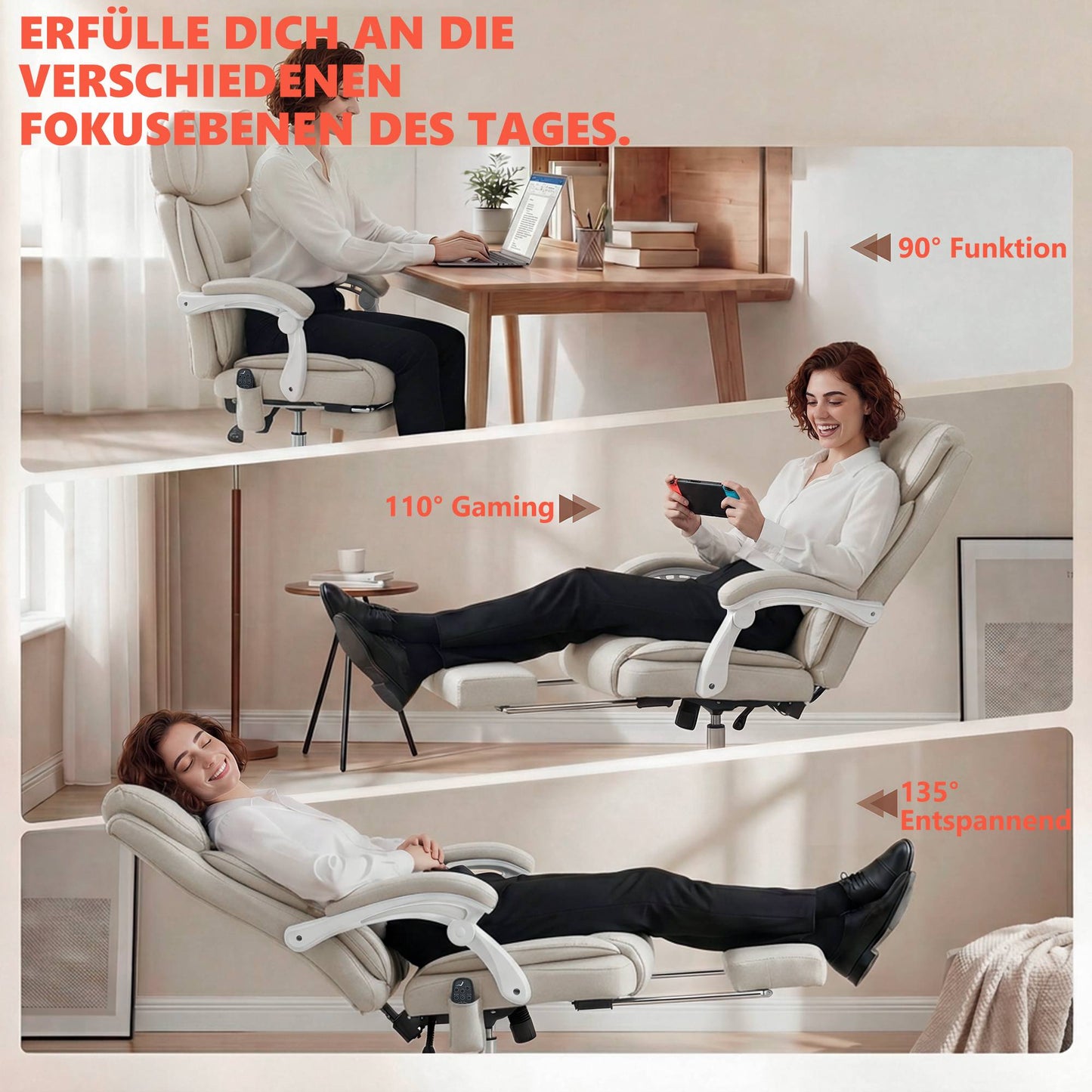 Massage Office Chair with 6-Point System and Lumbar Heat