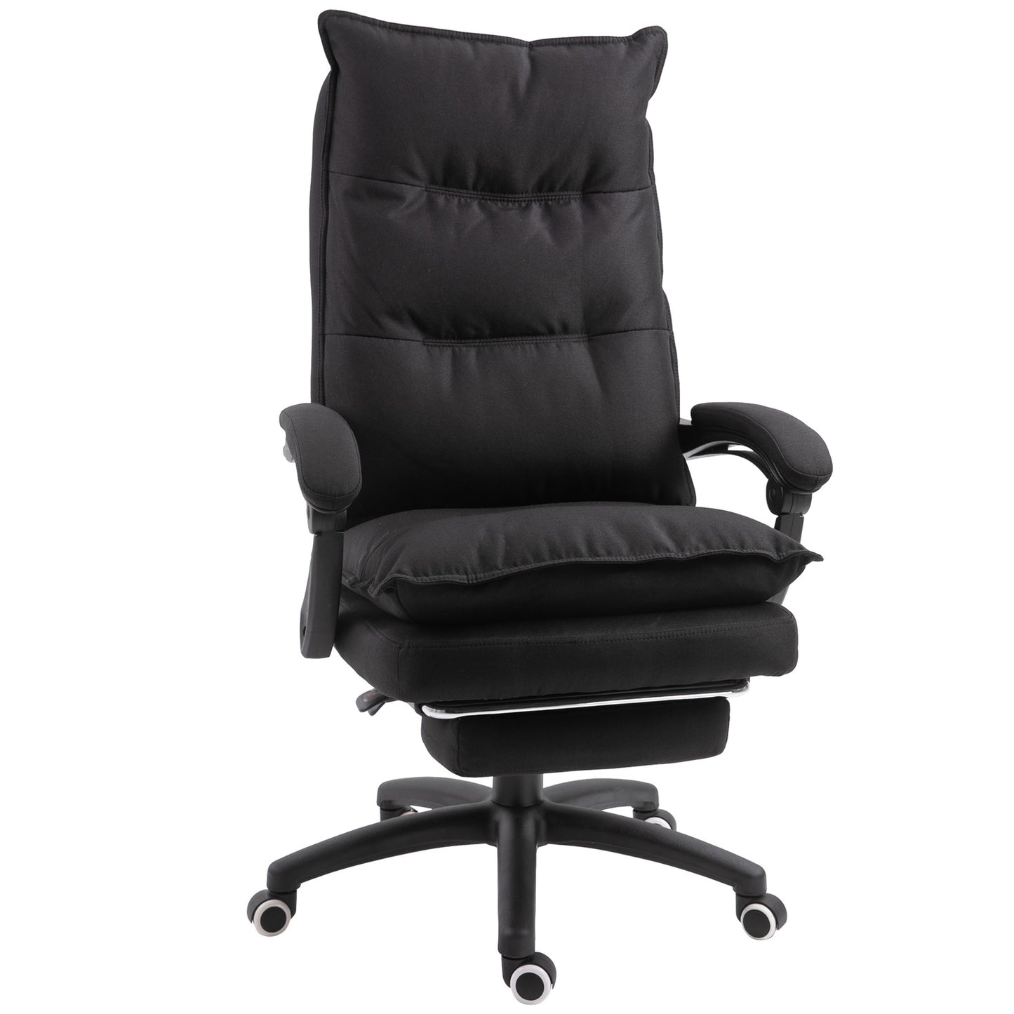 Ergonomic office chair, massage & recline with footrest, black