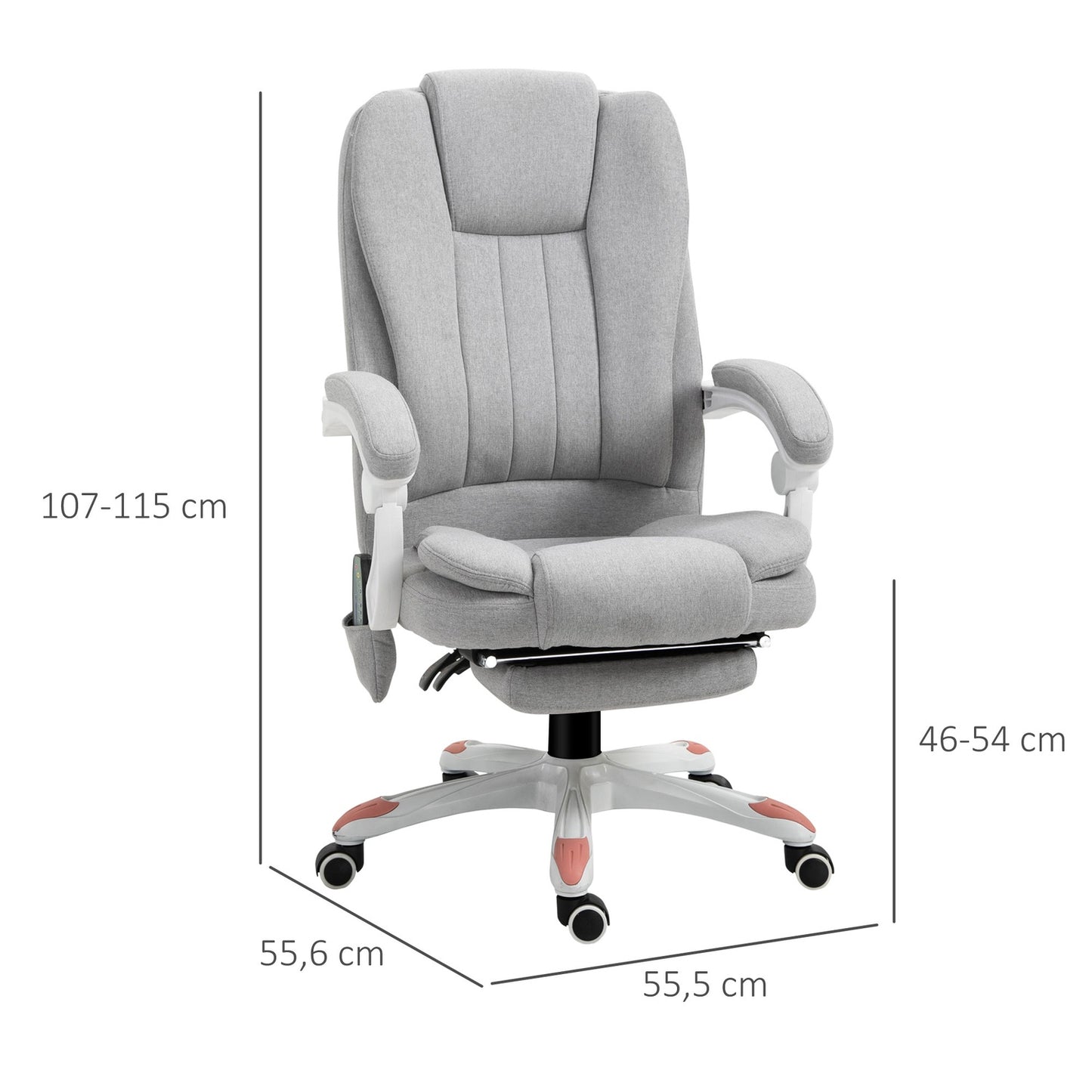 Massage chair - polyester foam, gray, adjustable height