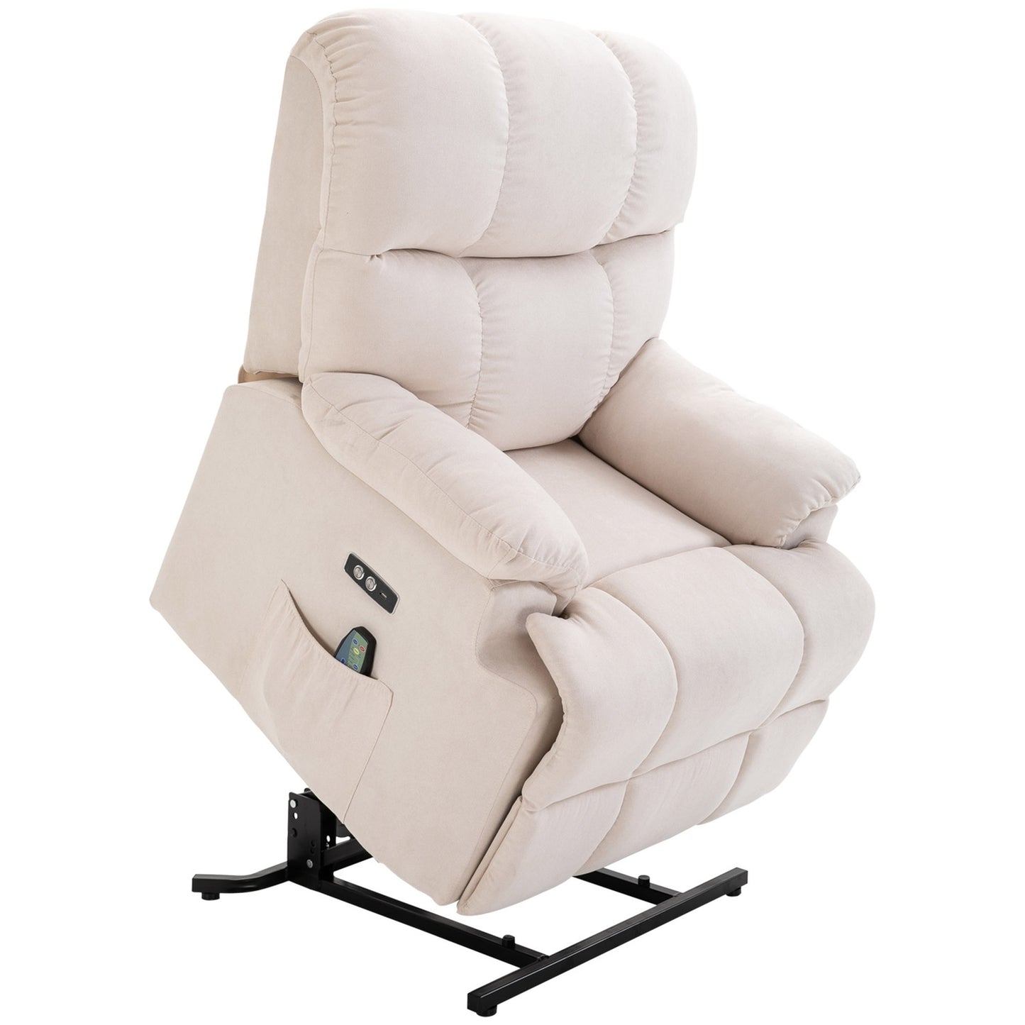 Heated massage chair with USB remote control, adjustable plush