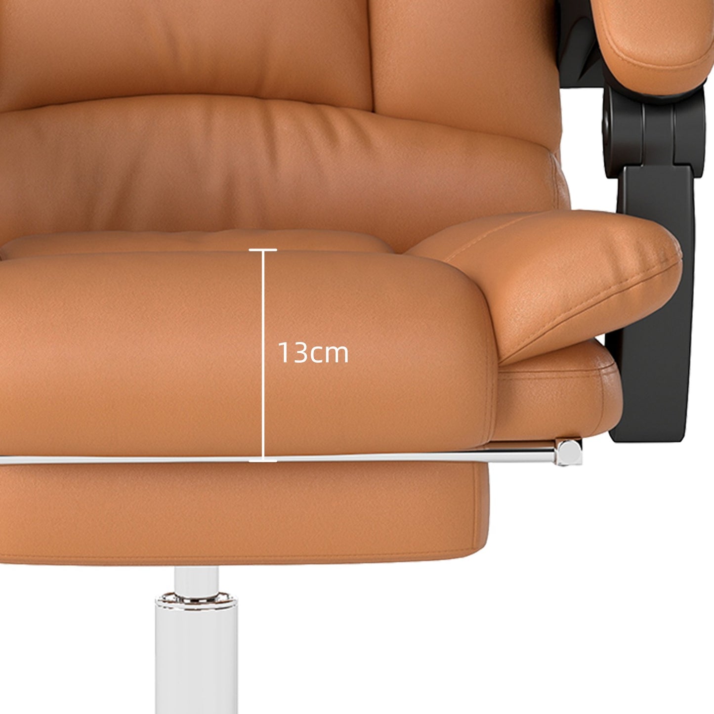 Massage office chair, desk chair with heating function, swivel chair, reclining function, height-adjustable PC chair, light brown
