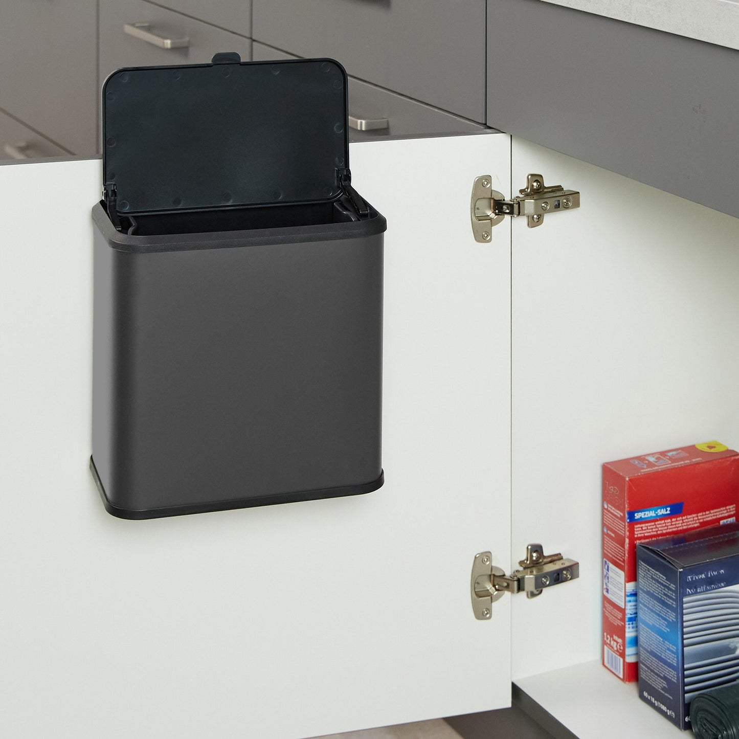 Matte Bathroom Rubbish Bin, 5L – Hanging or Freestanding