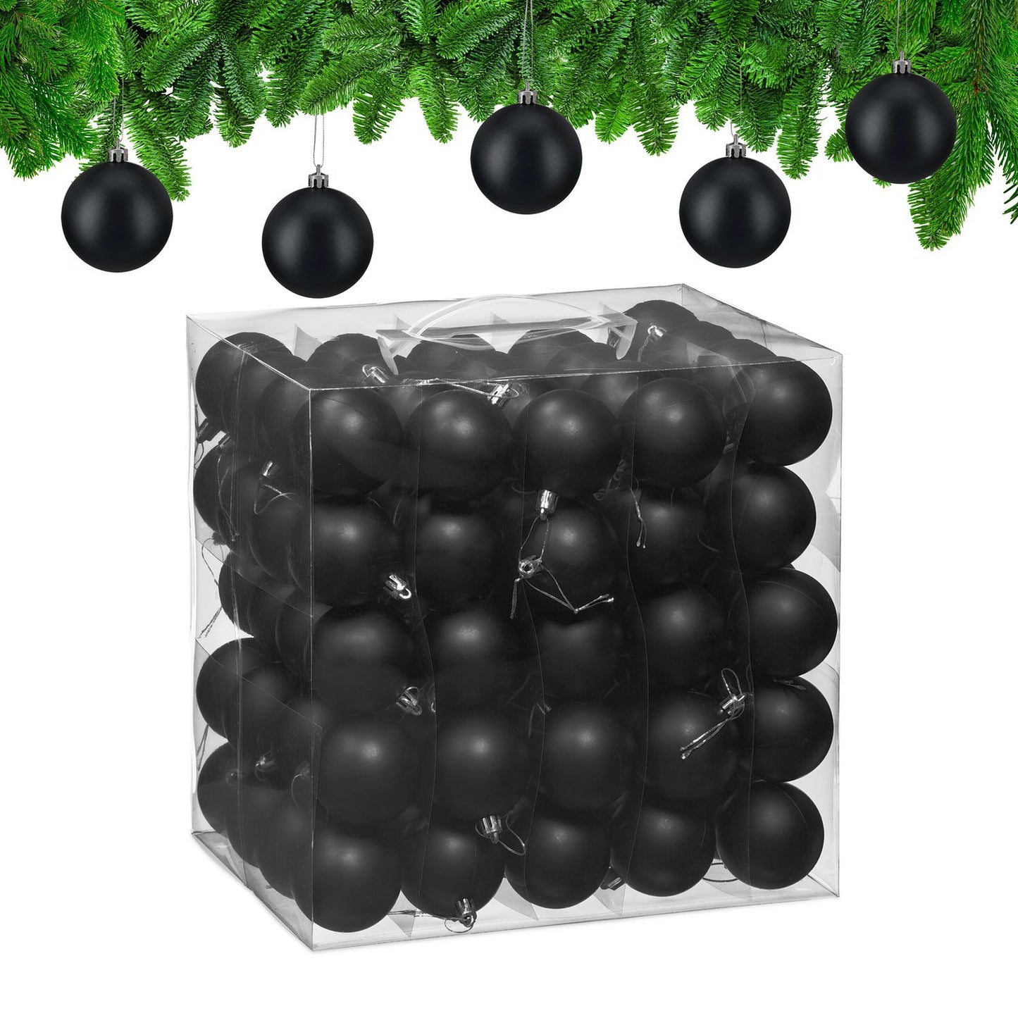 Matte Christmas Baubles Set, 100 Pieces