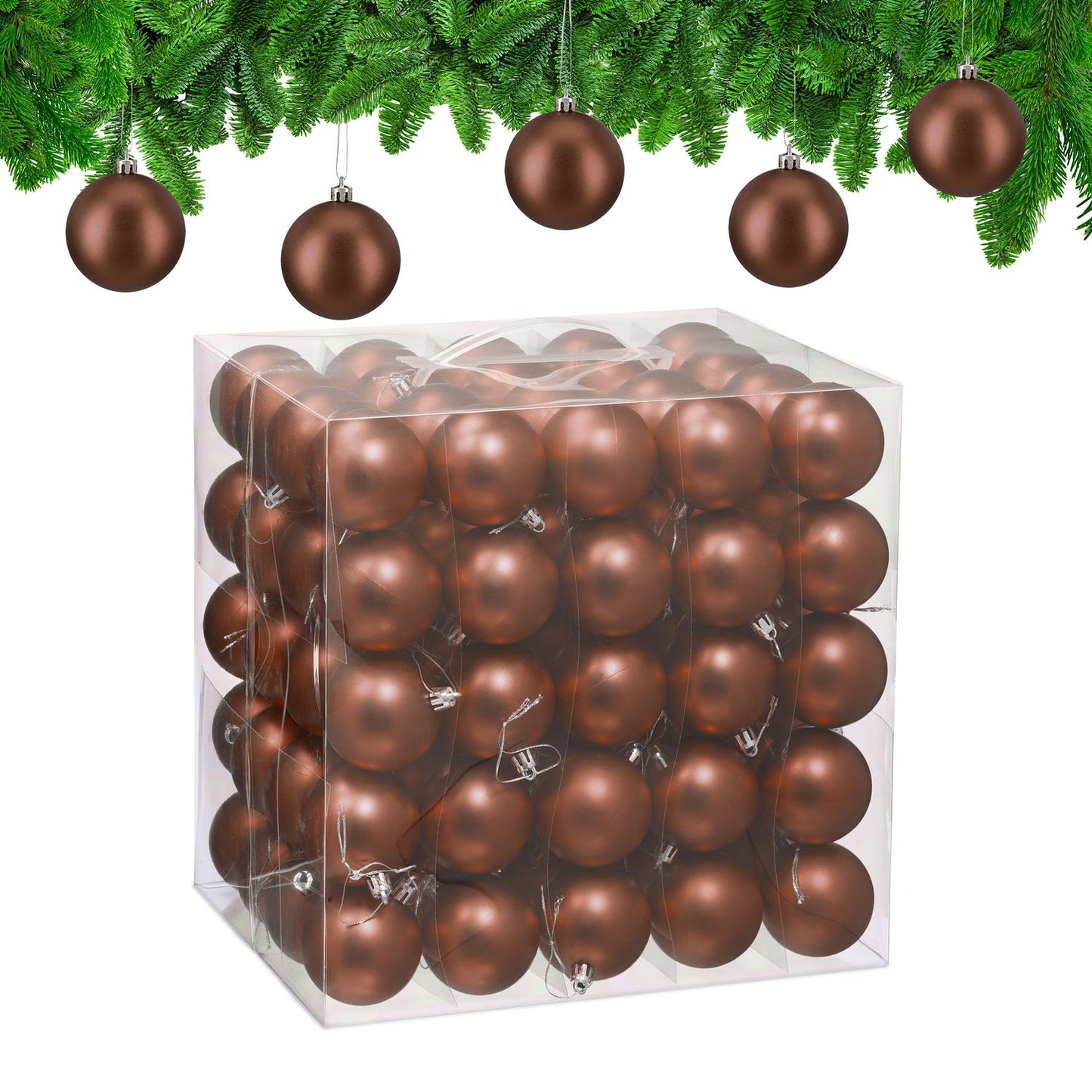 Matte Christmas Baubles Set, 100 Pieces