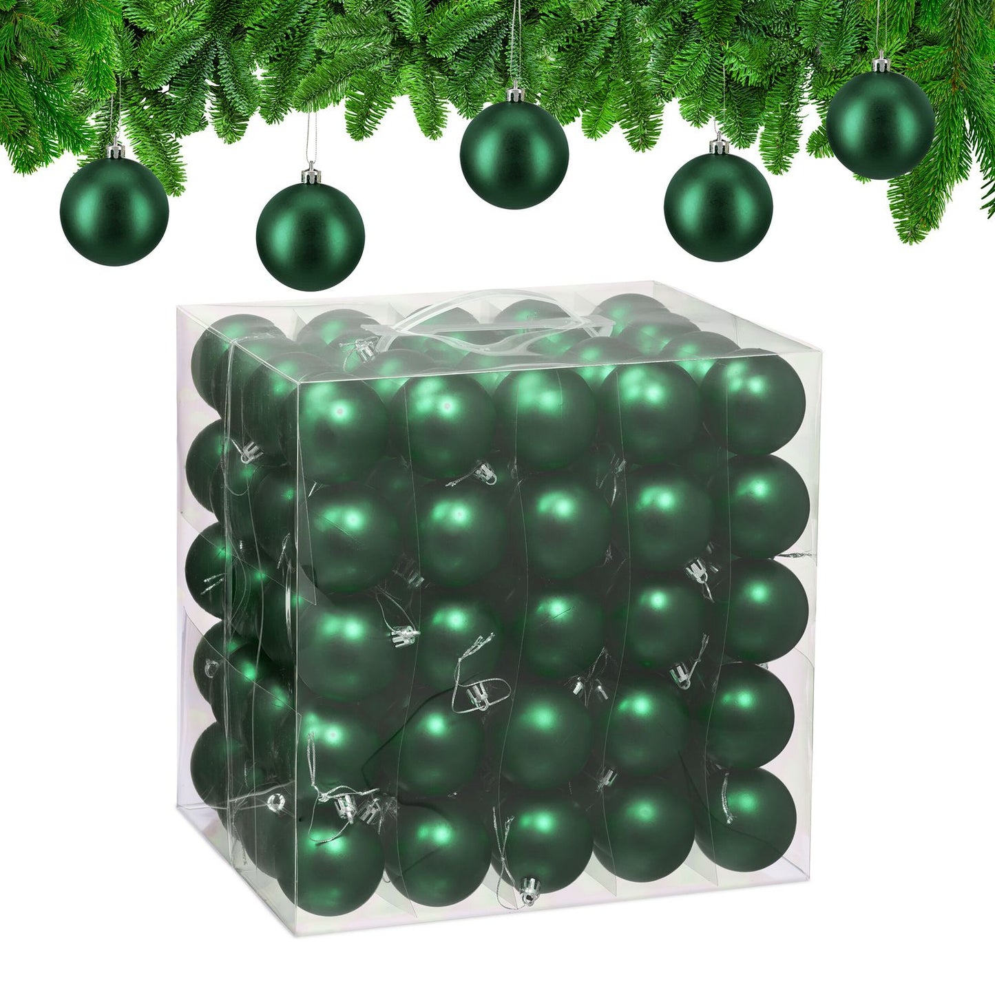 Matte Christmas Baubles Set – 100 Pieces