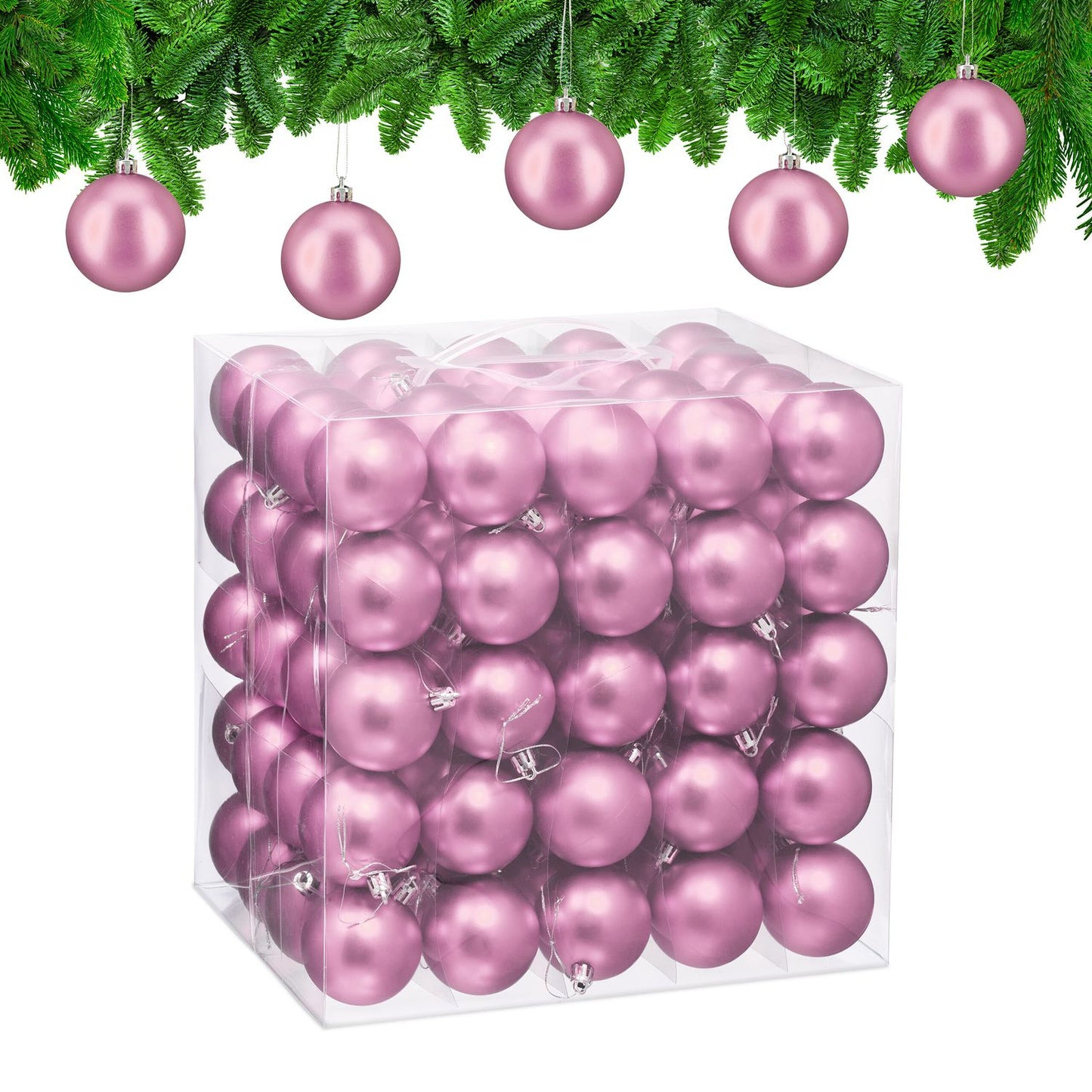 Matte Christmas Tree Baubles Set, 100 Pieces