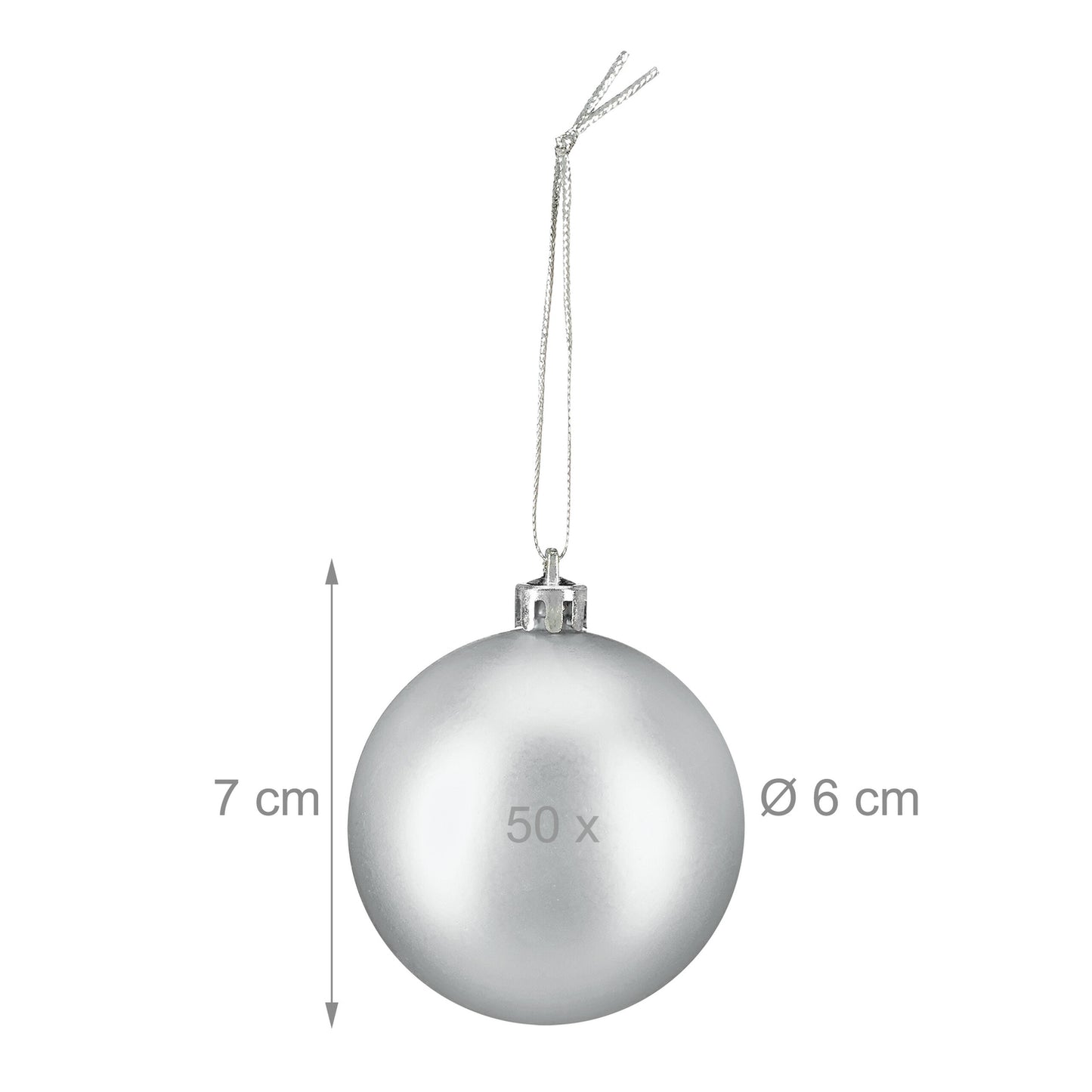 Matte Christmas Tree Baubles Set, 50 Pieces
