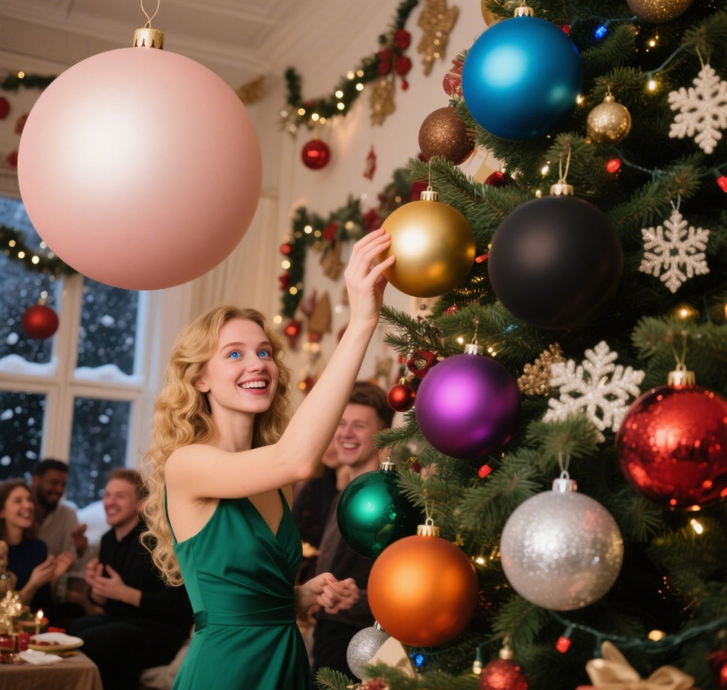 Matte Christmas Tree Baubles Set, 50 Pieces