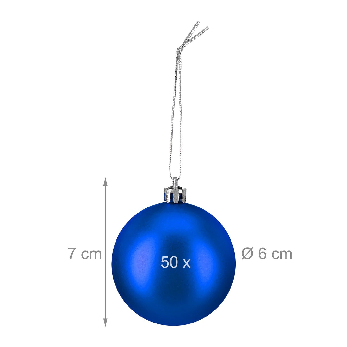 Matte Christmas Tree Baubles Set, 50 Pieces