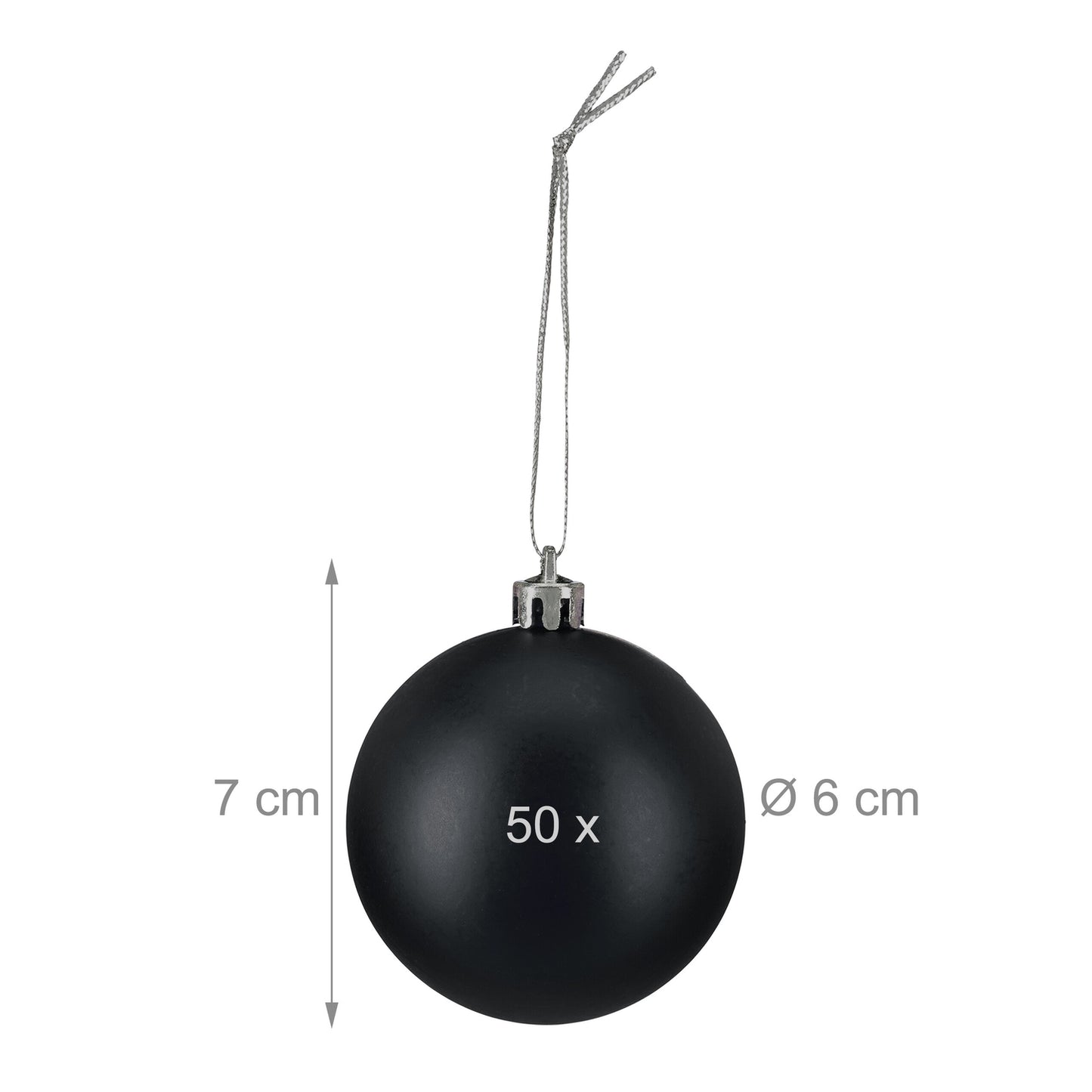 Matte Christmas Tree Baubles Set, 50 Pieces