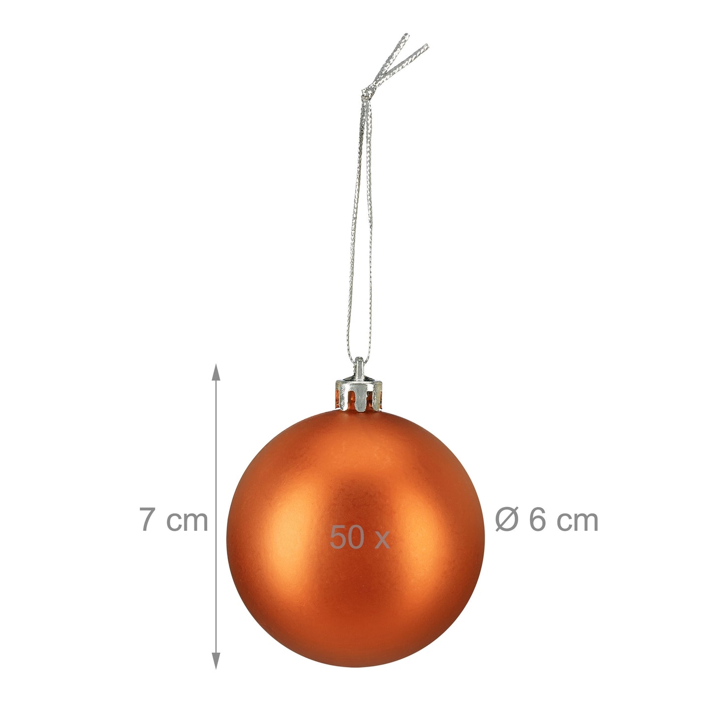 Matte Christmas Tree Baubles Set, 50 Pieces