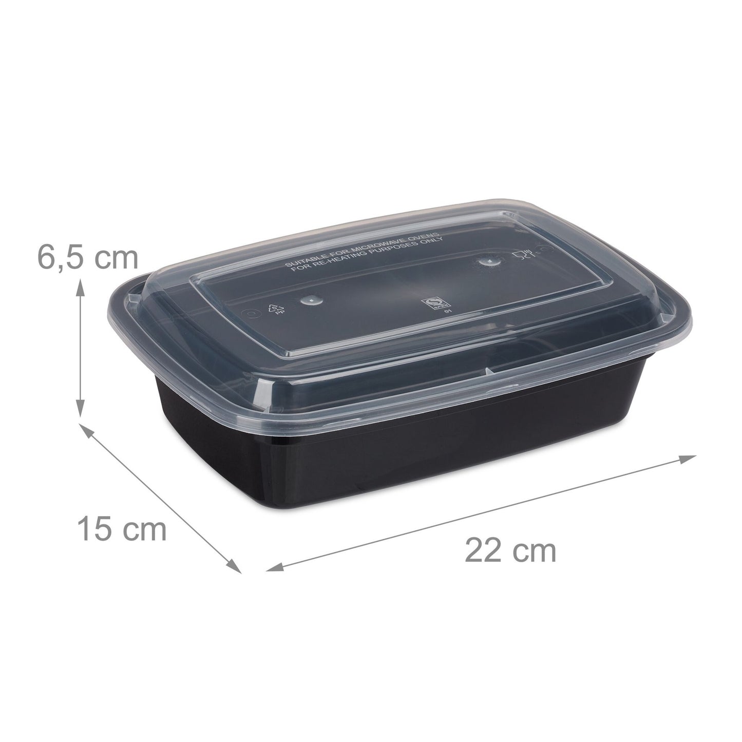 Meal preparation boxes with 1 compartment - 24 pcs