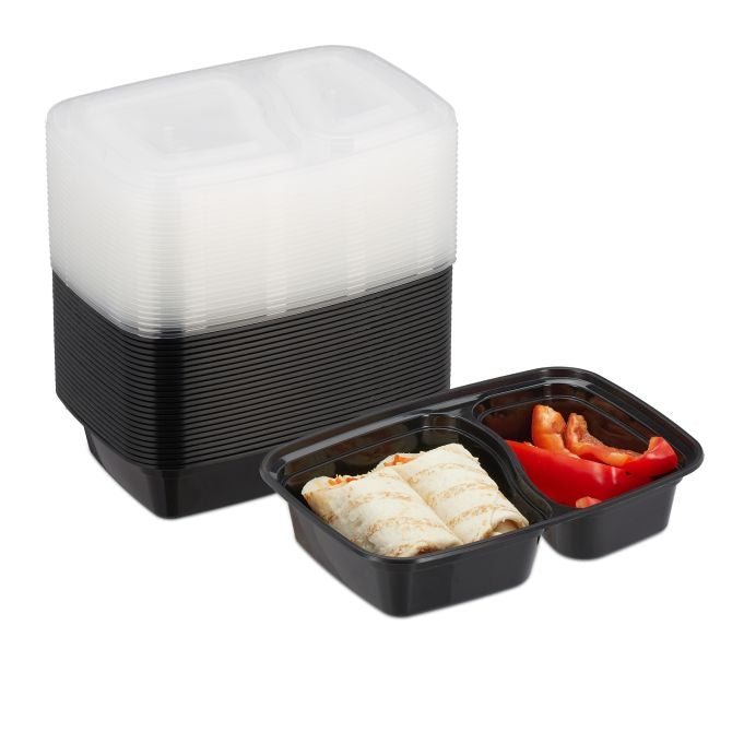 Meal preparation boxes with 2 compartments - 24 pcs