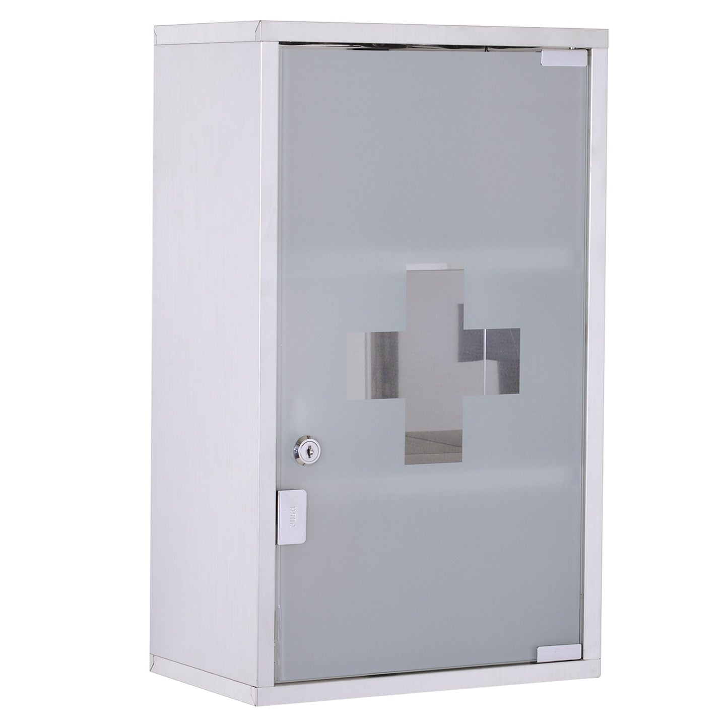 Locking medicine cabinet in stainless steel, 30x18x50 cm Safe storage