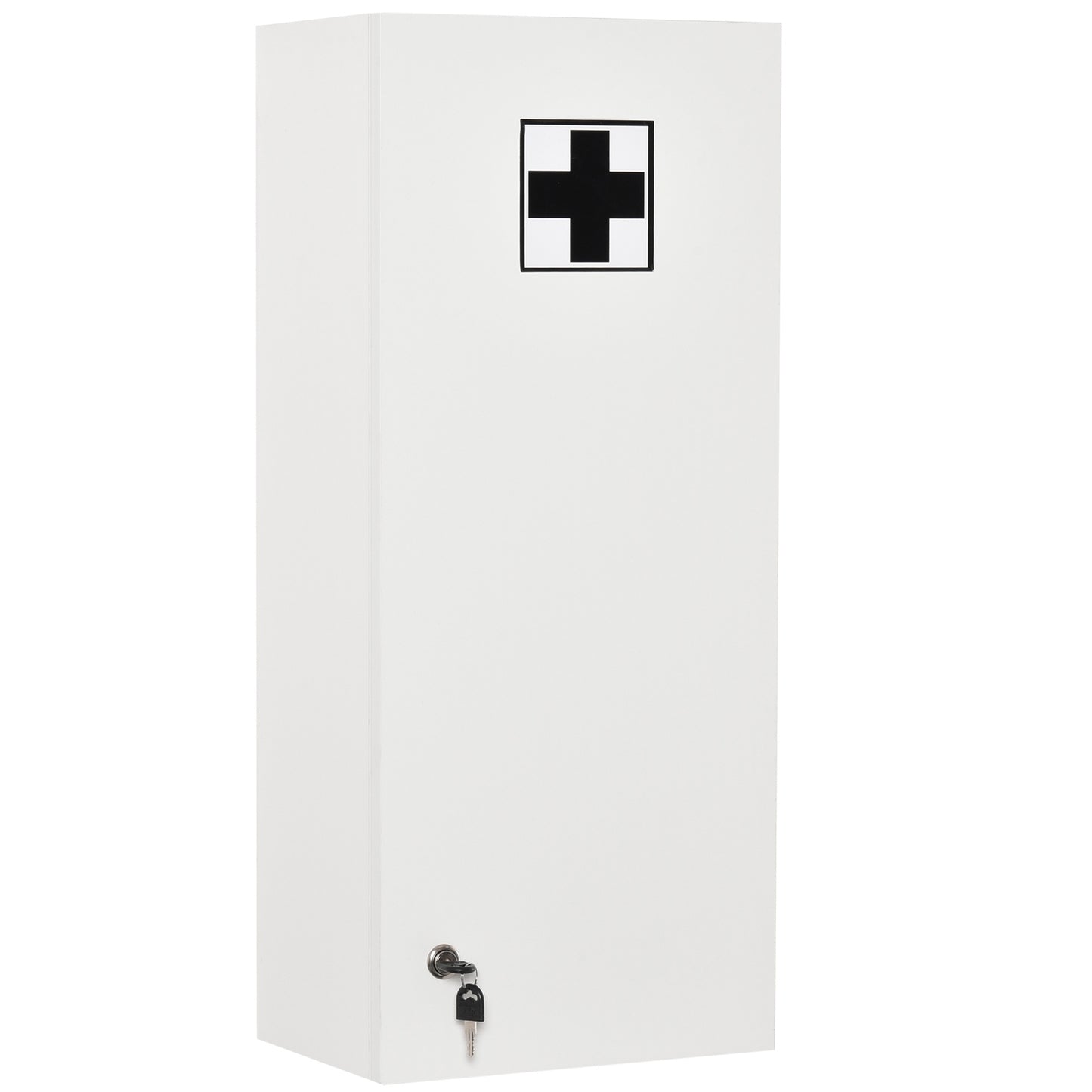 Lockable medicine cabinet - Wall mounted, adjustable shelves