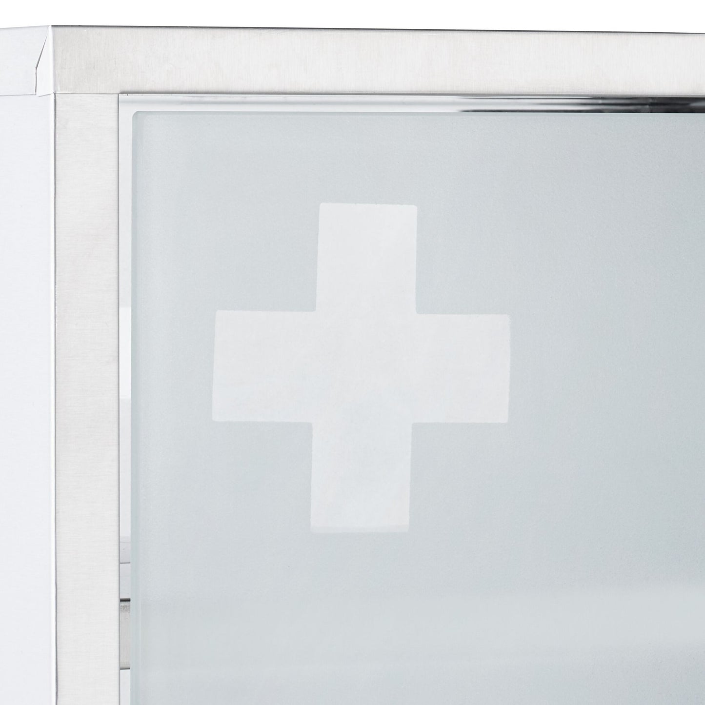 Medicine Cabinet, Lockable Glass Door, 4 Compartments
