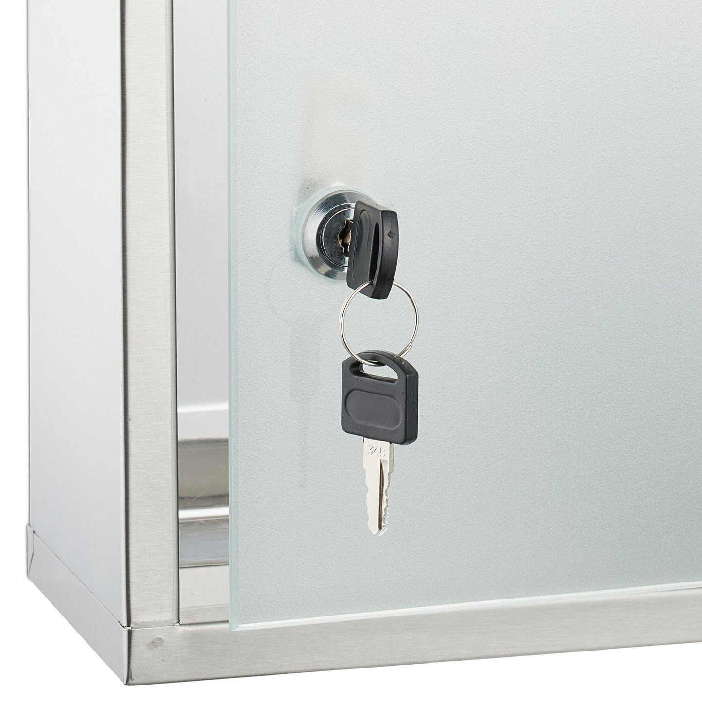Medicine Cabinet with Lockable Glass Door, 3 Compartments