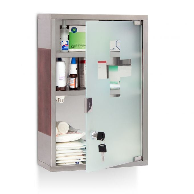 Medicine cabinet EMERGENCY XL stainless steel