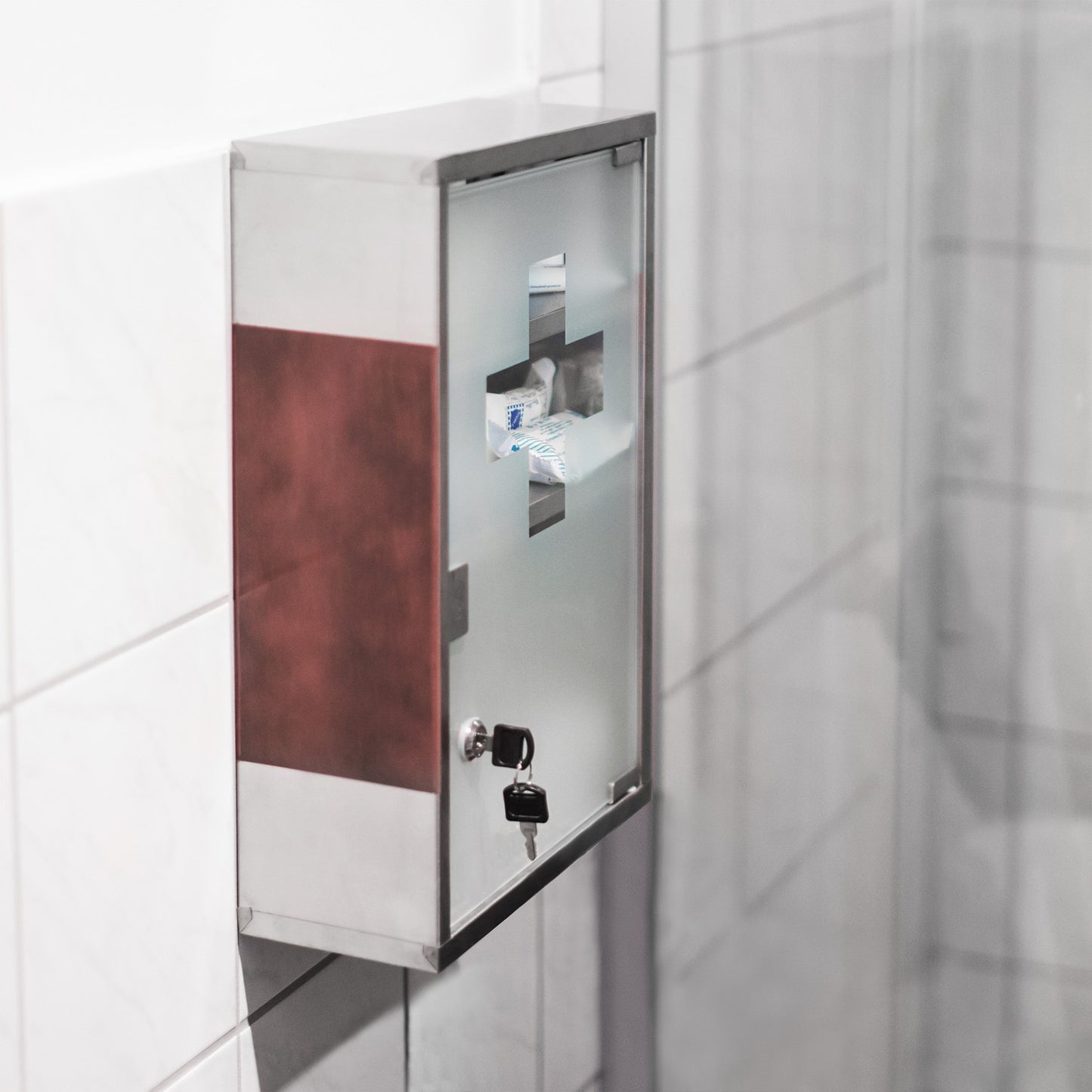 Medicine cabinet EMERGENCY XL stainless steel