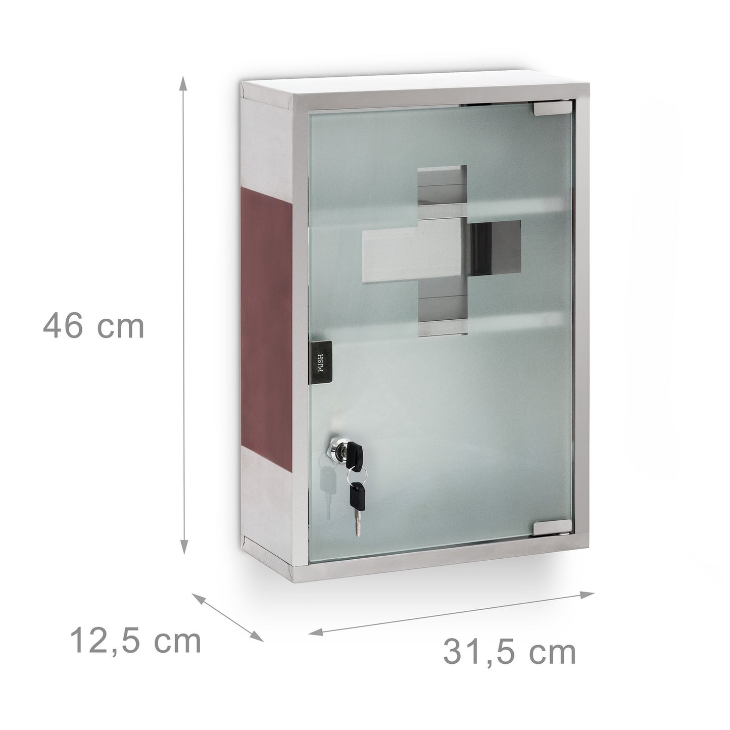 Medicine cabinet EMERGENCY XL stainless steel