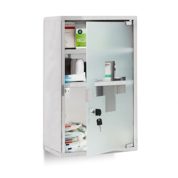 Medicine cabinet EMERGENCY stainless steel XL