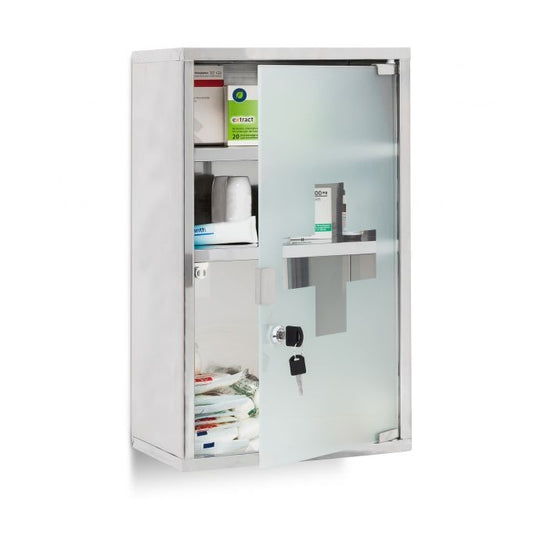 Medicine cabinet EMERGENCY stainless steel XL