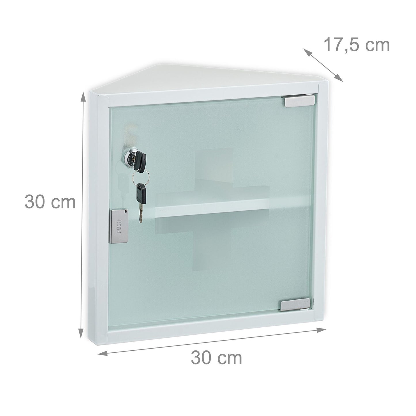 Medicine cabinet with glass door
