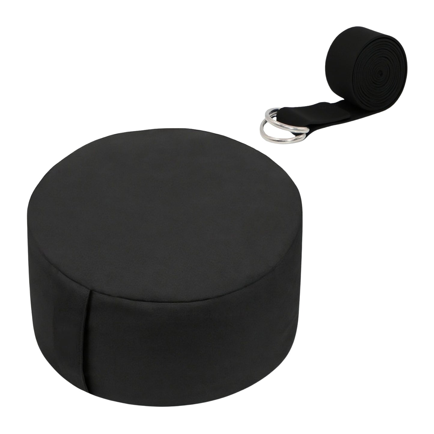Meditation Cushion Set with Yoga Strap – Buckwheat Filled
