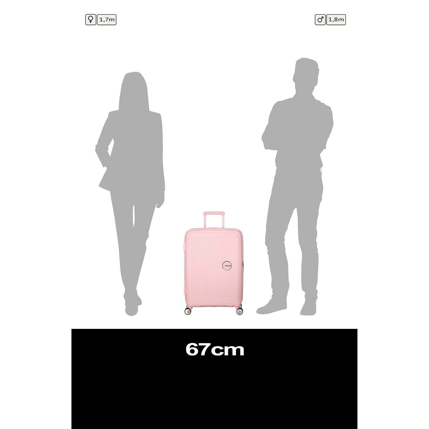Medium Pastel Pink Suitcase, 67 cm Spinner
