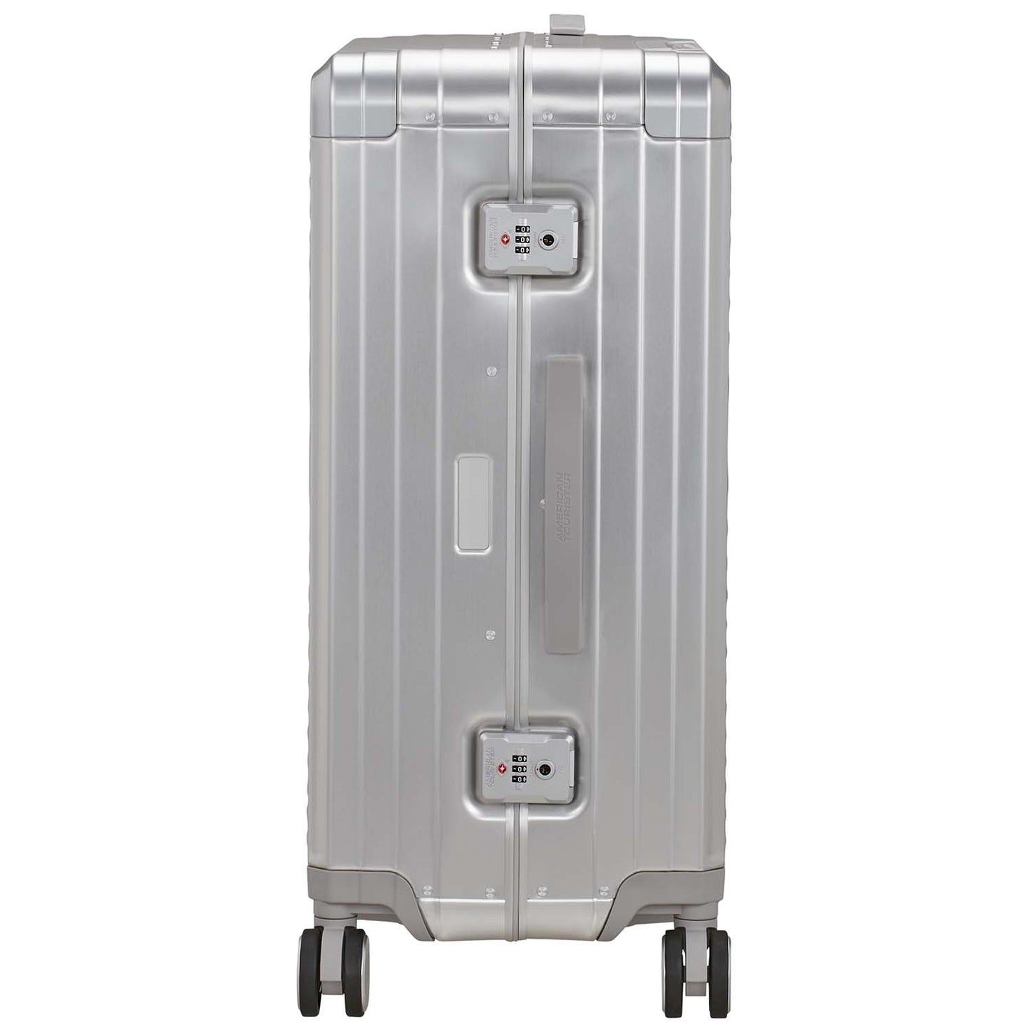 Medium Silver Aluminum Suitcase, 68 cm, 4 Wheels, TSA Lock