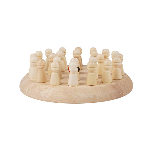 Memory Chess Game – Wooden Board, 24 Pawns