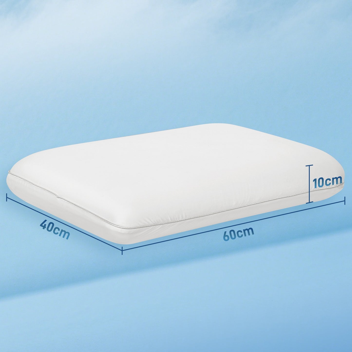 Memory Foam Pillow, Ergonomic 60x40 cm, Removable Cover