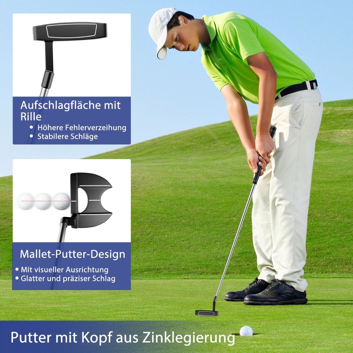 Men's 9-Piece Right-Handed Golf Club Set with Covers