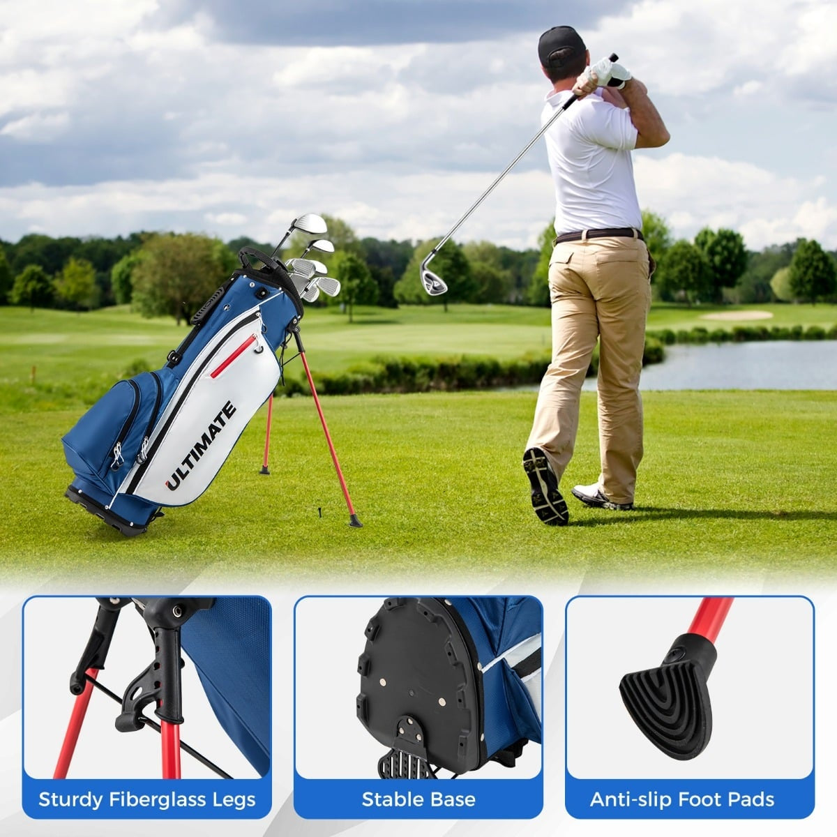 Men's Complete 9-Piece Golf Club Set with Bag